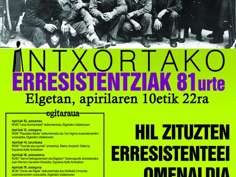 Actos por el 81 aniversario de la resistencia de Intxorta
