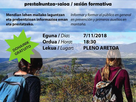 Sesión formativa "Prevención y primeros auxilios en la montaña"