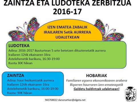 2016-17 ludoteka eta zaintza zerbitzuak