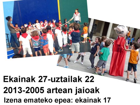 2016 udalekuetan izena emateko epea zabalik