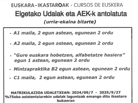 EUSKARA IKASTAROAK