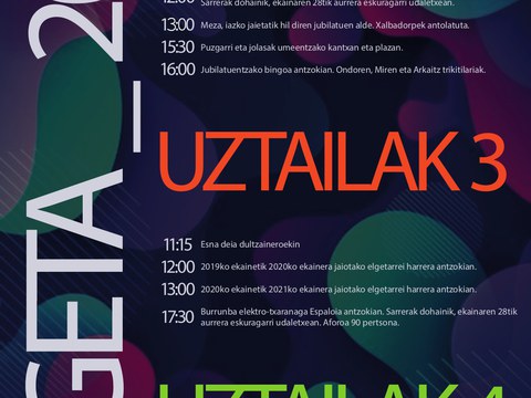 Hainbat ekitaldi izango dira asteburuan