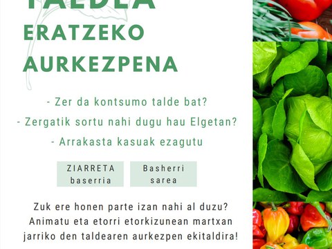 Kontsumo taldea sortzeko batzarra egingo dugu