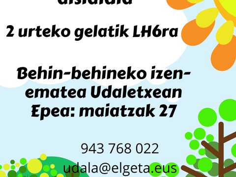 Zabalik da udako aisialdian behin-behinean izena emateko epea